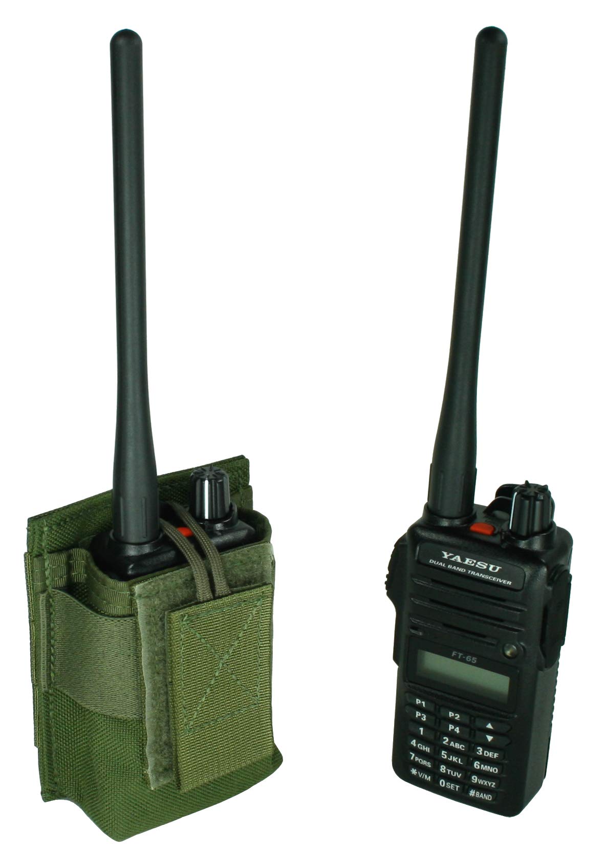 Specter GearMOLLE Radio Pouch (OD Green), Compatible with Yaesu FT-65