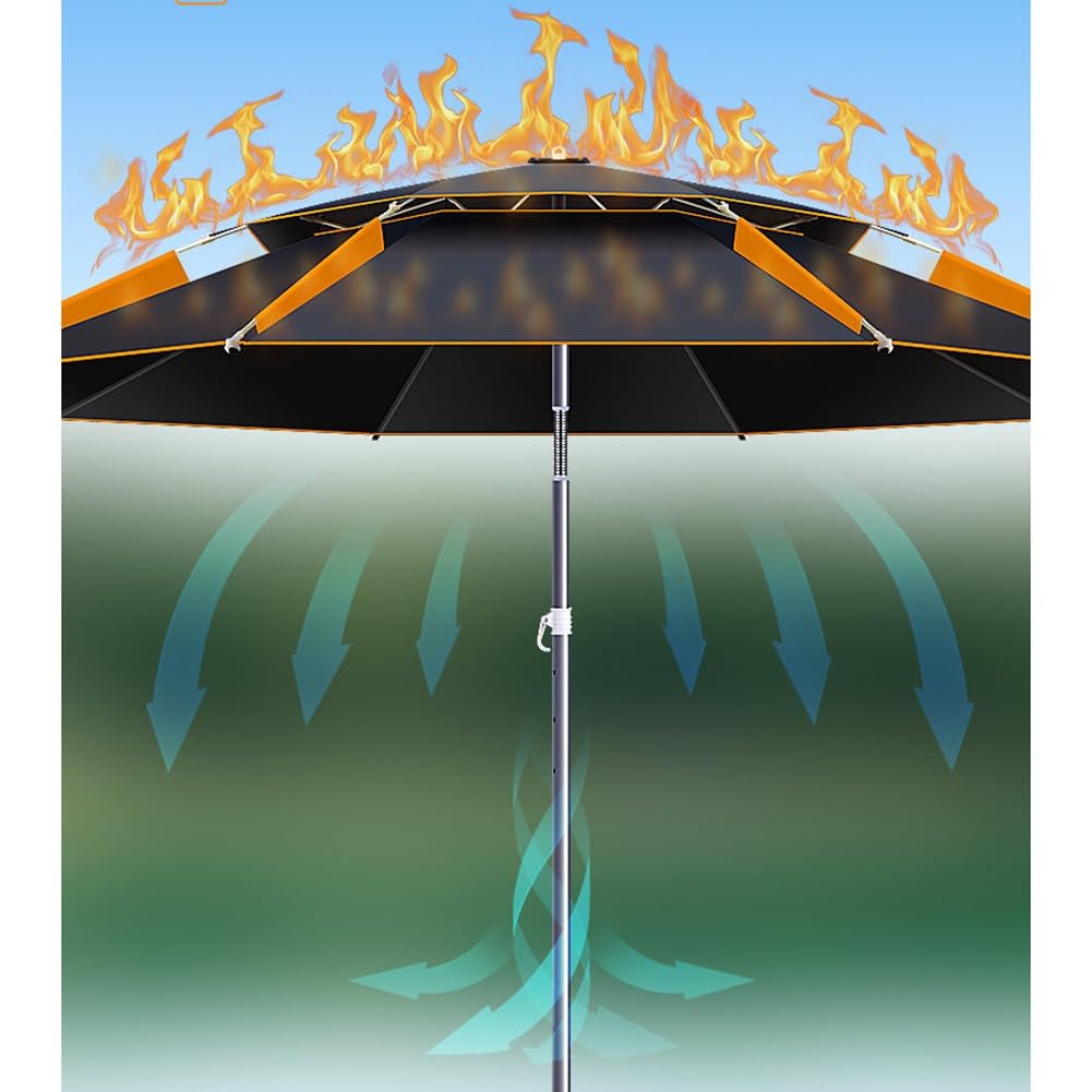 Ombrellone da Spiaggia Antivento, Ombrello Mare Portatile Protezione UV, con Ancoraggio a Sabbia, Regolazione a 360° per Patio, Giardino, Pesca all'aperto