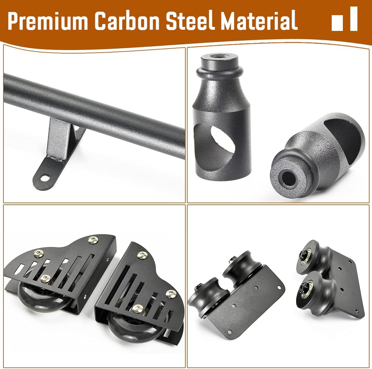 10ft Rolling Library Ladder Hardware Kit, Sliding Track Kit with Floor Rollers, Loft Hardware for Home Bookshelf Warehouse (No Ladder) - Image 3