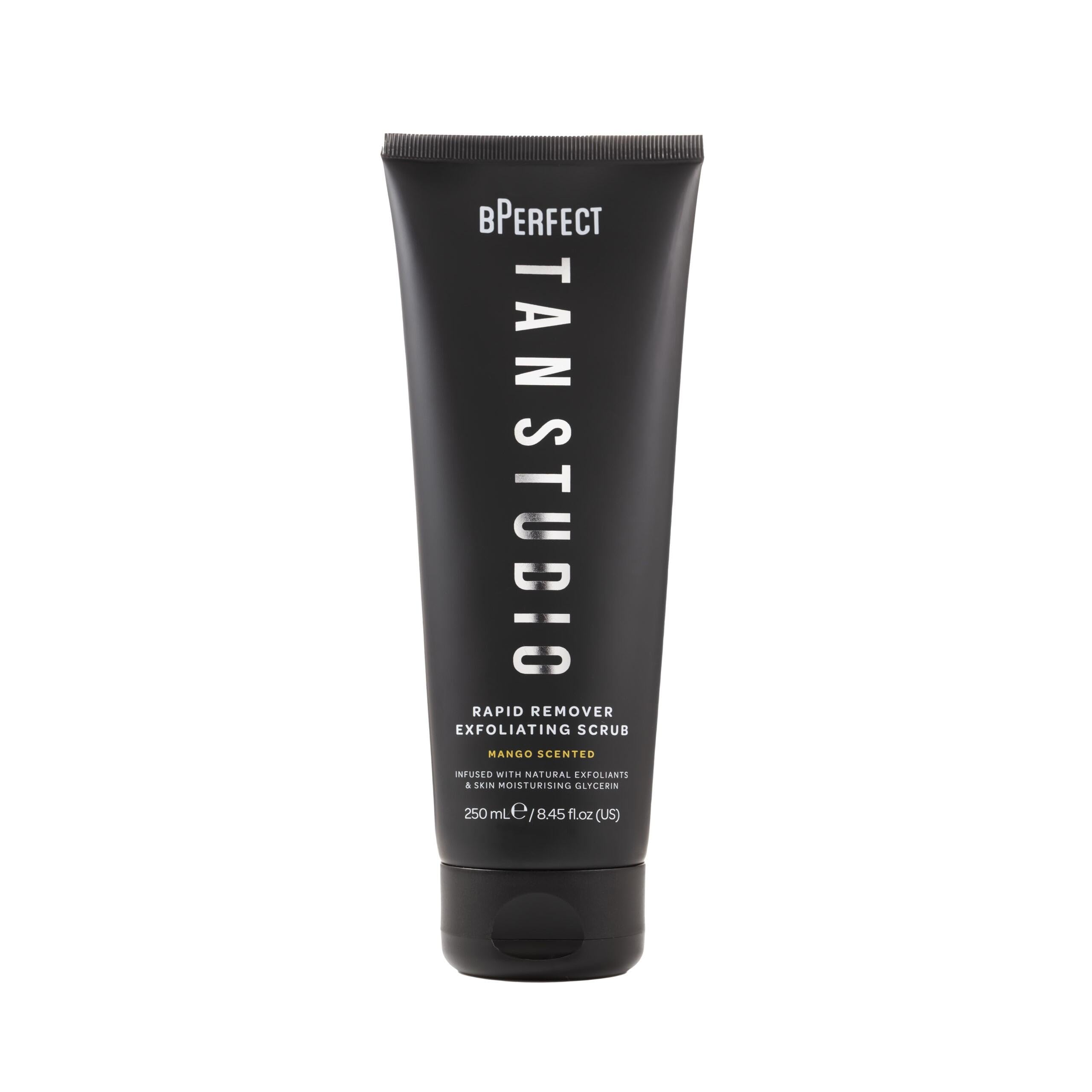 BPerfect Tan Studio Rapid Remover Exfoliating Scrub, Tan Removal Body Scrub, Exfoliating & Smoothing Skin Treatment, Mango Scented, 200ml