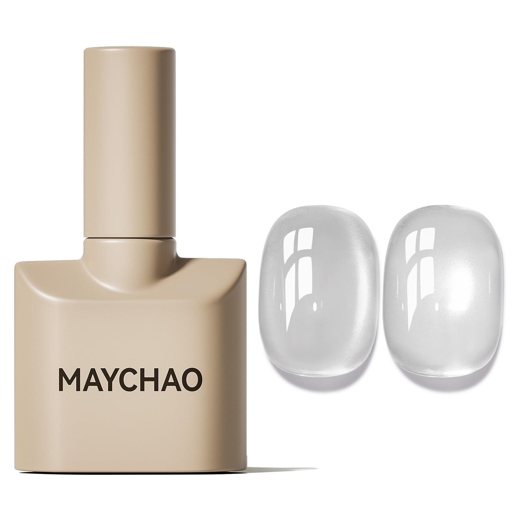 MAYCHAO 15ML Silk Silver Cat Eye Gel Nail Polish 1Pc Moonlight Silver Gel Polish with Magnet Soak off Holographic Magnetic Nail Polish for Nail Art Manicure Salon DIY at Home, 0.5 OZ