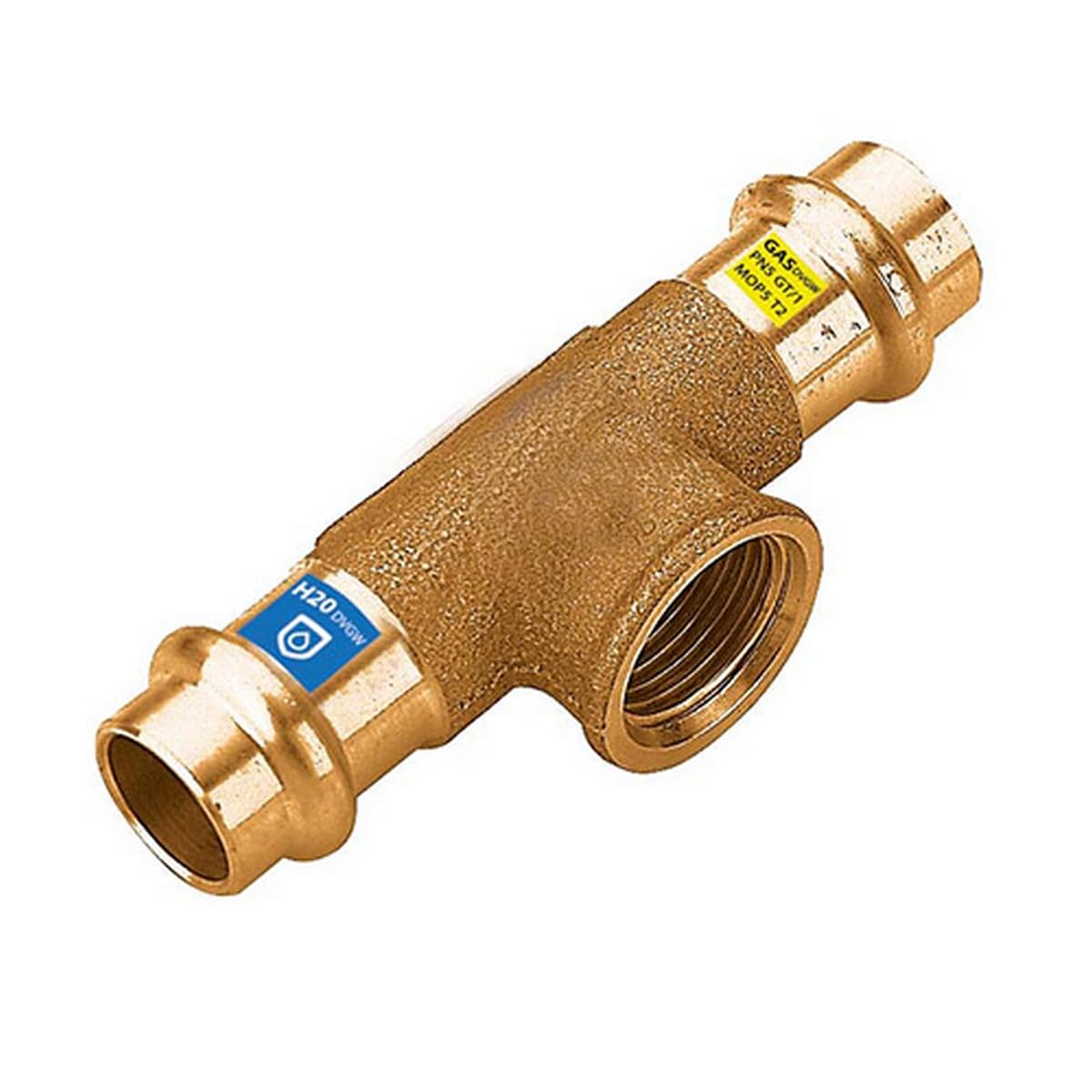 Frabo Gas – Acqua, raccordo a pressione, raccordo a T, filettatura Rp, 1/2 x 18 mm