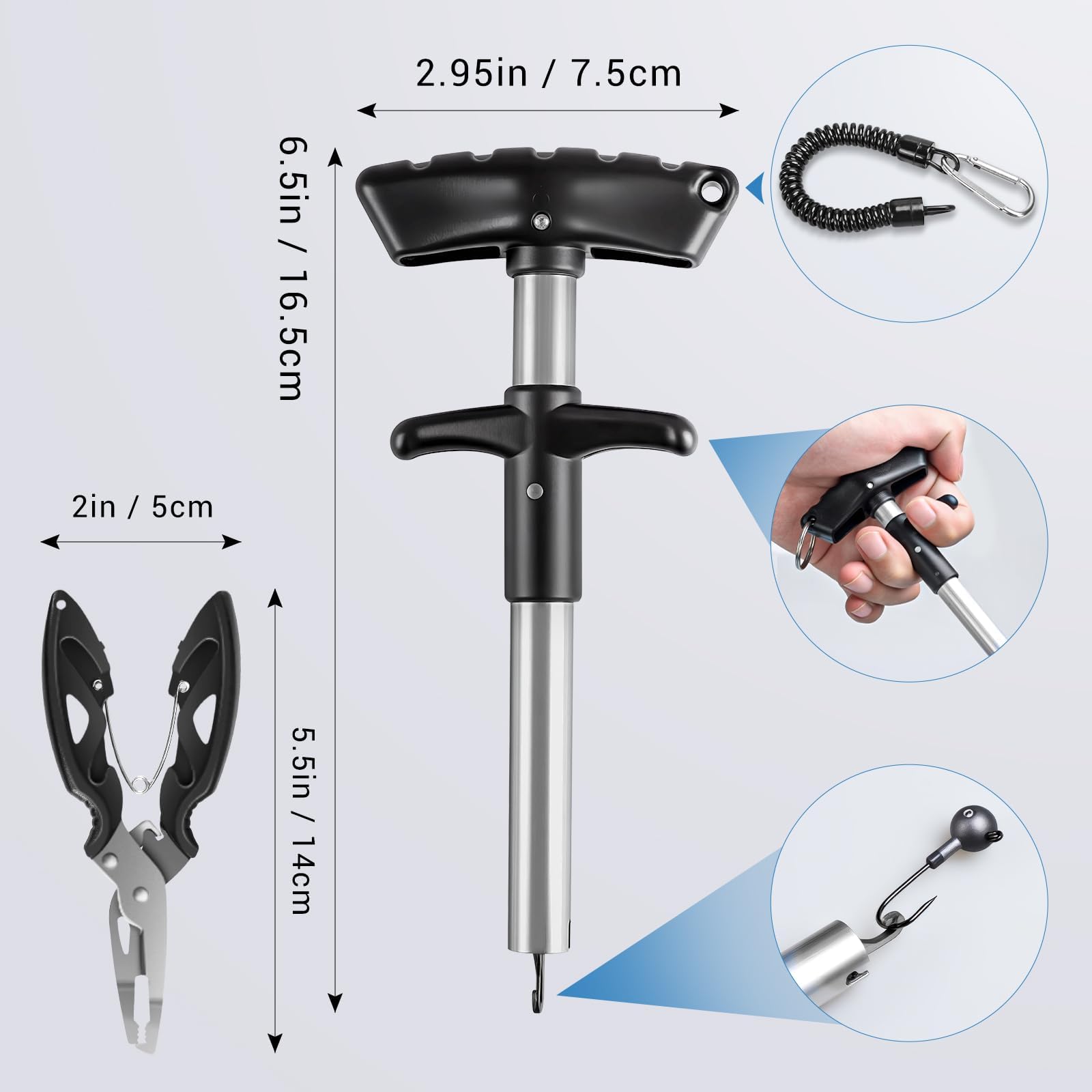 Set di 315 esche da pesca, set con pinza e rimozione ganci, organizzatore compatto a 3 livelli, valigetta da pesca con accessori, regalo per uomini, principianti, adulti e bambini