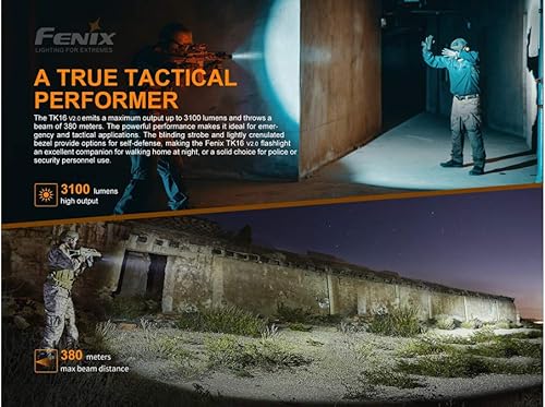 Miniatura 4 de Fenix Linterna táctica TK16 v2.0, 3100 lúmenes de largo alcance, USB-C recargable, con organizador LumenTac