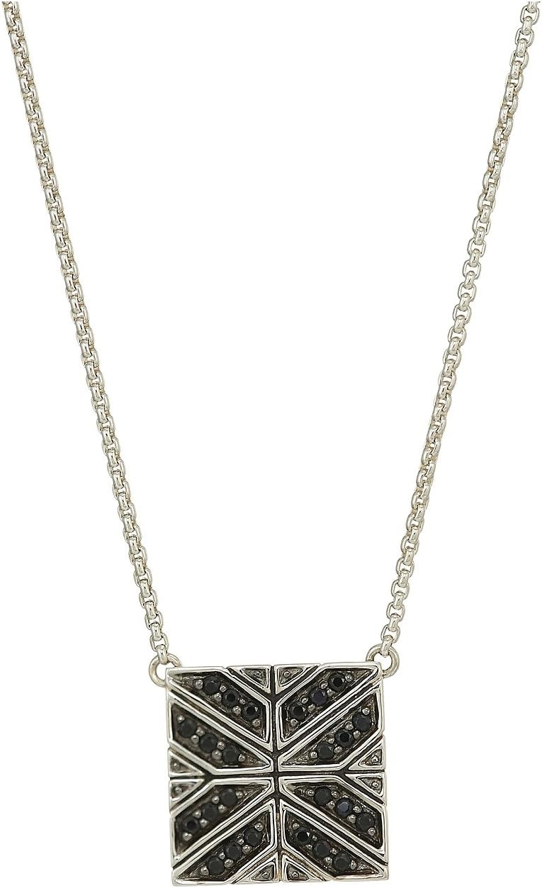 Modern Chain Necklace with Black Sapphire
