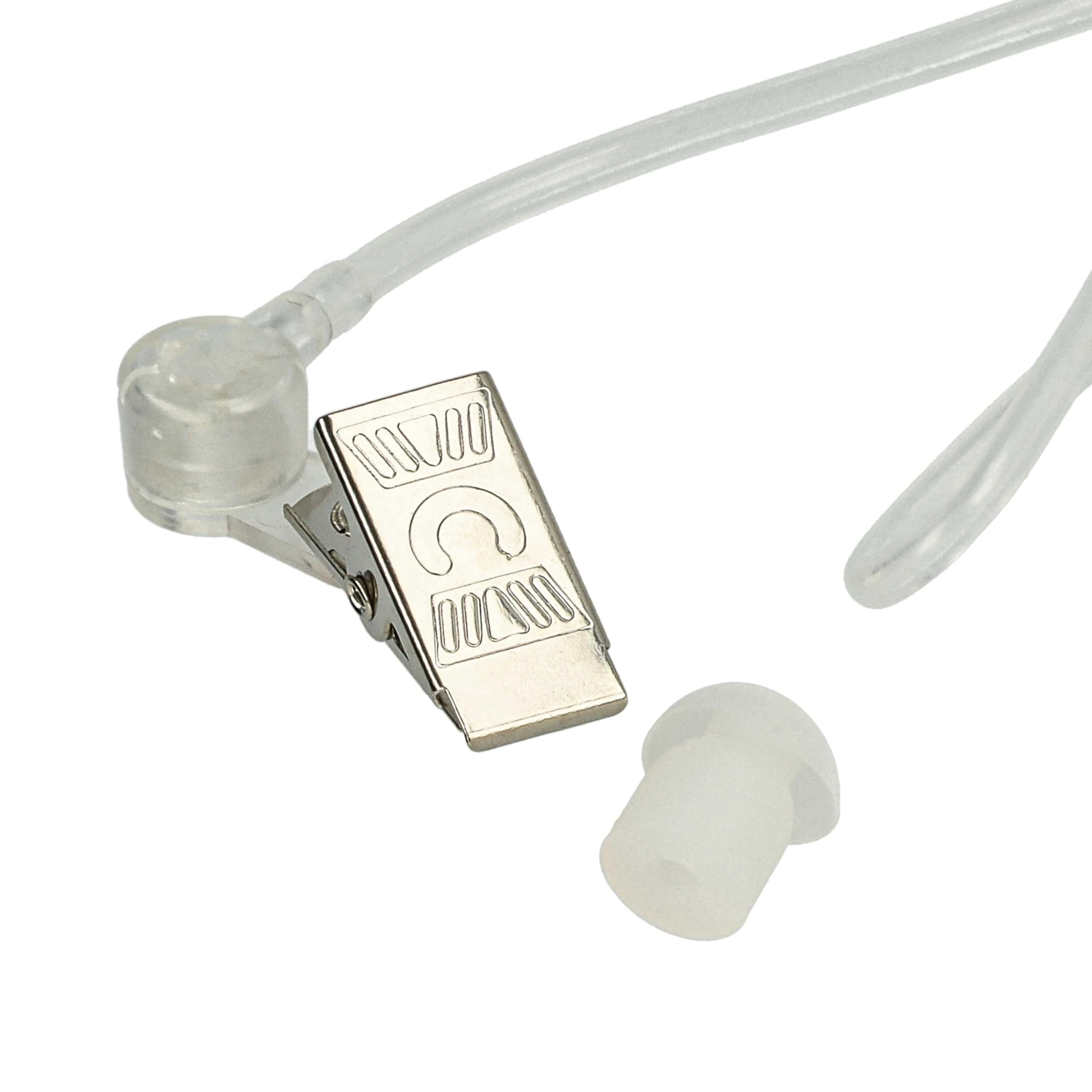 vhbw 10x zestaw słuchawkowy kompatybilny z Motorola MTX8250LS, MTX850, MTX8250, MTP810 EX radiotelefon - czarny, przezroczysty wąż akustyczny