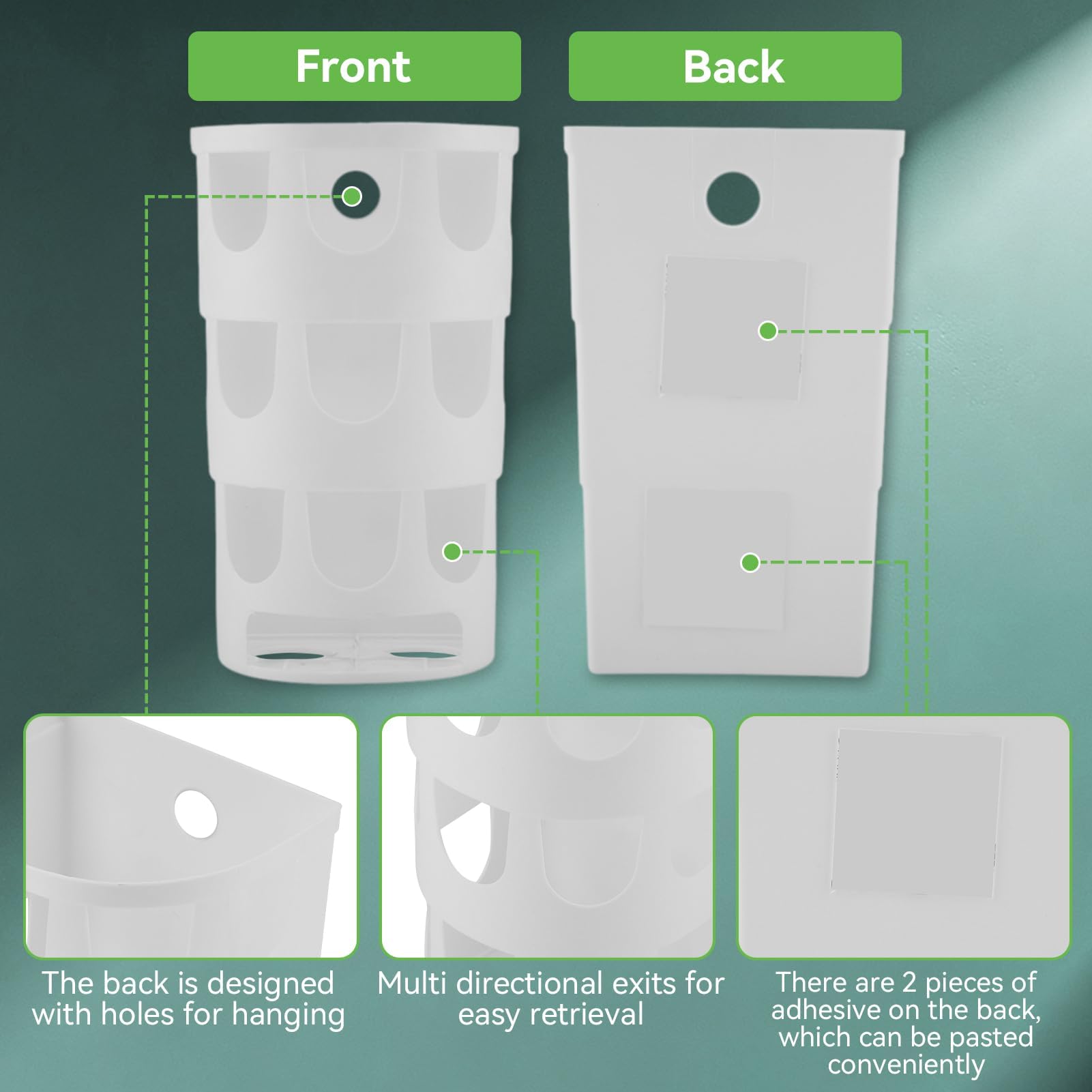 2 soportes para bolsas de plástico de montaje en pared, dispensador de bolsas de basura, dispensador de bolsas de comestibles, dispensador de bolsas de almacenamiento colgante para pared de cocina