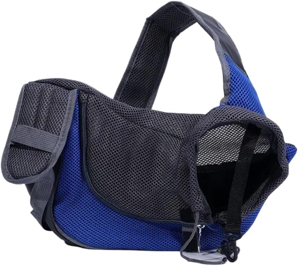 Pet Shoulder Bag Crossbody Carrier Breathable Mesh Backpack for Small Animals Travel Outdoor Portable Lightweight(Blue)