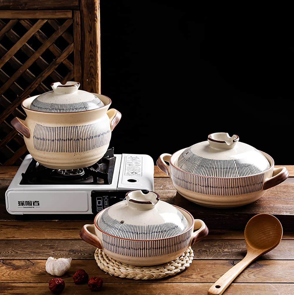 Soup Bowl,Ceramic Soup Serving Pot,Ceramic Casserole Clay Pot For Cooking, Stovetop Ceramic Cookware, Casserole/Clay Pot/Earthen Pot(2.5L)
