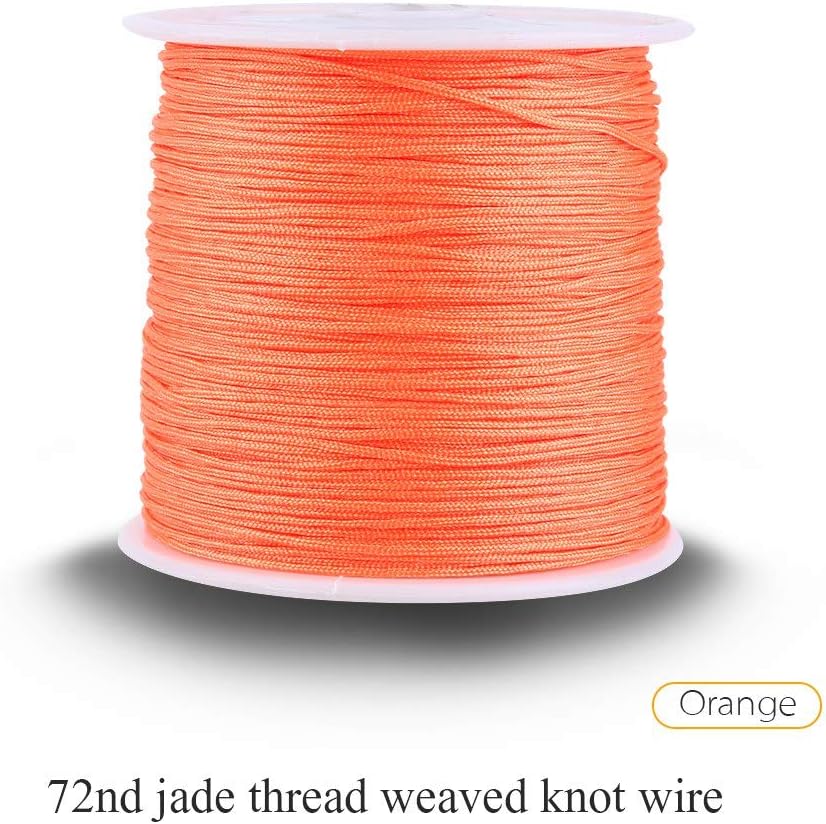 GLOGLOW 20 Colors 100M x 0.8mm Satin Nylon Rattail Cord for Beading Bracelet Necklace Craft with Chinese Knot Design (Orange) - Image 3