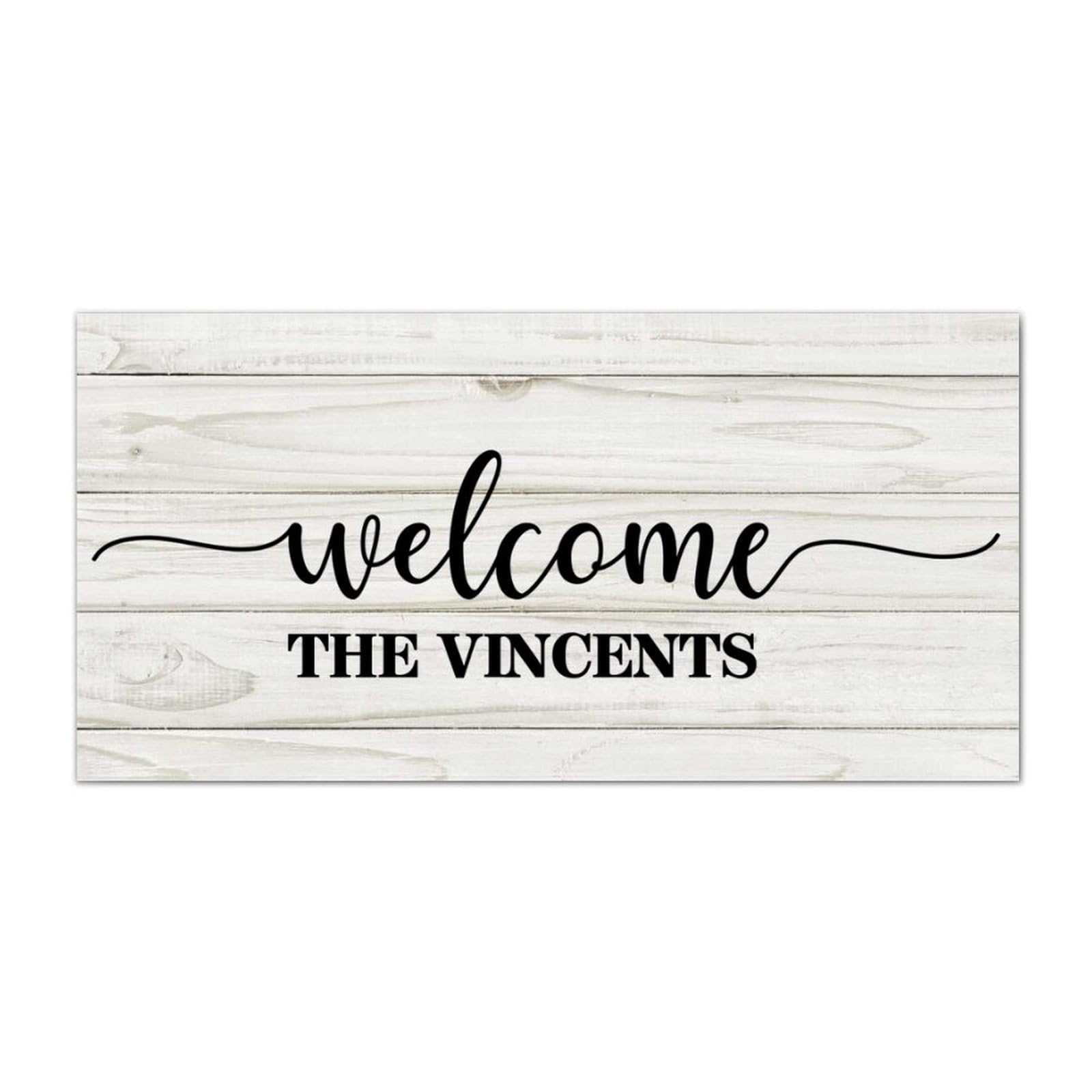 LITTLEGROVE SEEDS Modern Rustic Wooden Pallet Sign Welcome The Vincents Wood Signs 12x6in Family Wall Decor Farmhouse Decor Wall Art Wall Hanger Sign for Living Room Living Room Bedroom Office