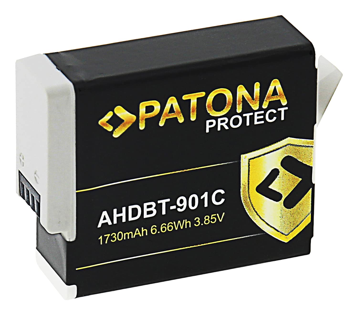 PATONA 2x Protect Batteria per GoPro Hero 12 11 10 9 (1730 mAh) – ricambio per GoPro Enduro AHDBT-901 SPBL1B – guscio V1 ignifugo, resistente al freddo – doppio pack per action e inverno