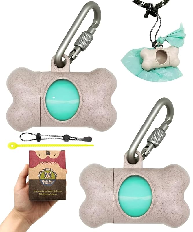 Bolsas para Fezes de Cães com Dispenser em Formato de Osso YUCHIYA, Perfumadas com Lavanda, com 2 Suportes