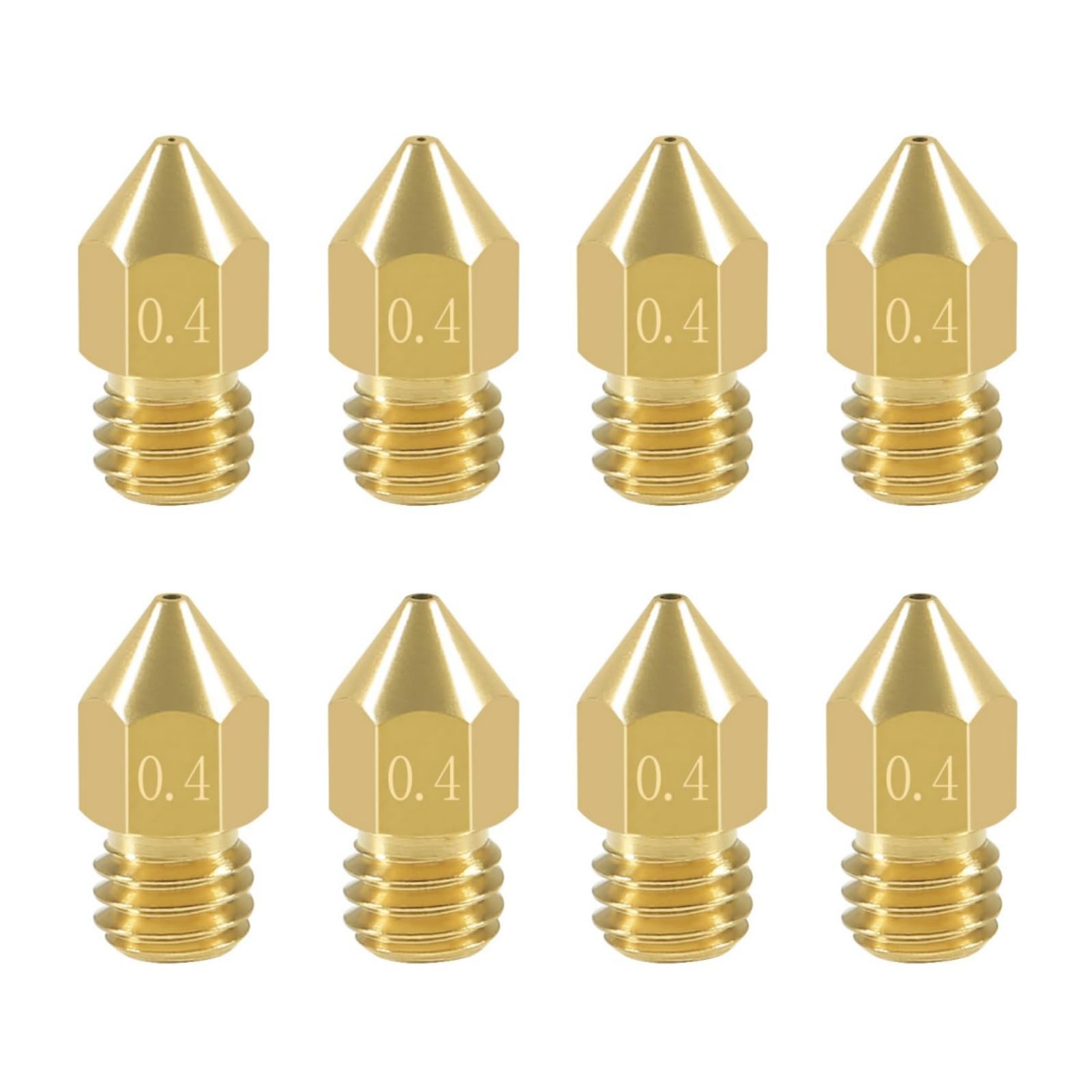 MAKABEE 8 Pcs 0.4mm MK8 Extruder Nozzles 3D Printer Nozzles for Creality Ender 3/3 Pro/3 V2, Ender 5/5 Pro, CR-10/10S, Makerbot, Anet A8 3D Printer