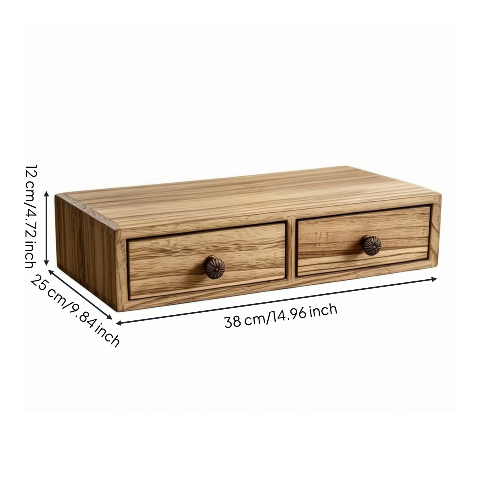 Kaffeemaschinenständer aus Massivholz mit Schubladen Und Ablagefläche für Kaffeemaschine Und Zubehör Kompakter Organizer mit Holzmaserung für Büro Und Zuhause