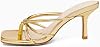 LAICIGO Sandalias de Tacón Stiletto para Mujer, Punta Cuadrada Abierta, Chanclas con Tiras, Mules con Slingback 4