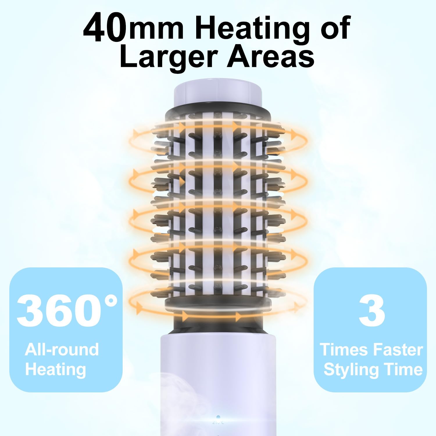Mini brosse à friser sans fil 3 en 1 avec 4 températures, fer à friser chauffant d'extérieur et fer à lisser de voyage, 7000 mAh rechargeable par USB (violet)