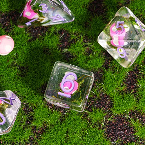 Udixi 7Pcs Polyhedral Dnd Dice, D&D Dice Set Filled With Mushroom And Seaweed For Role Playing Dice Games As Dnd Rpg Mtg Table Games (Seaweed) #TOP5