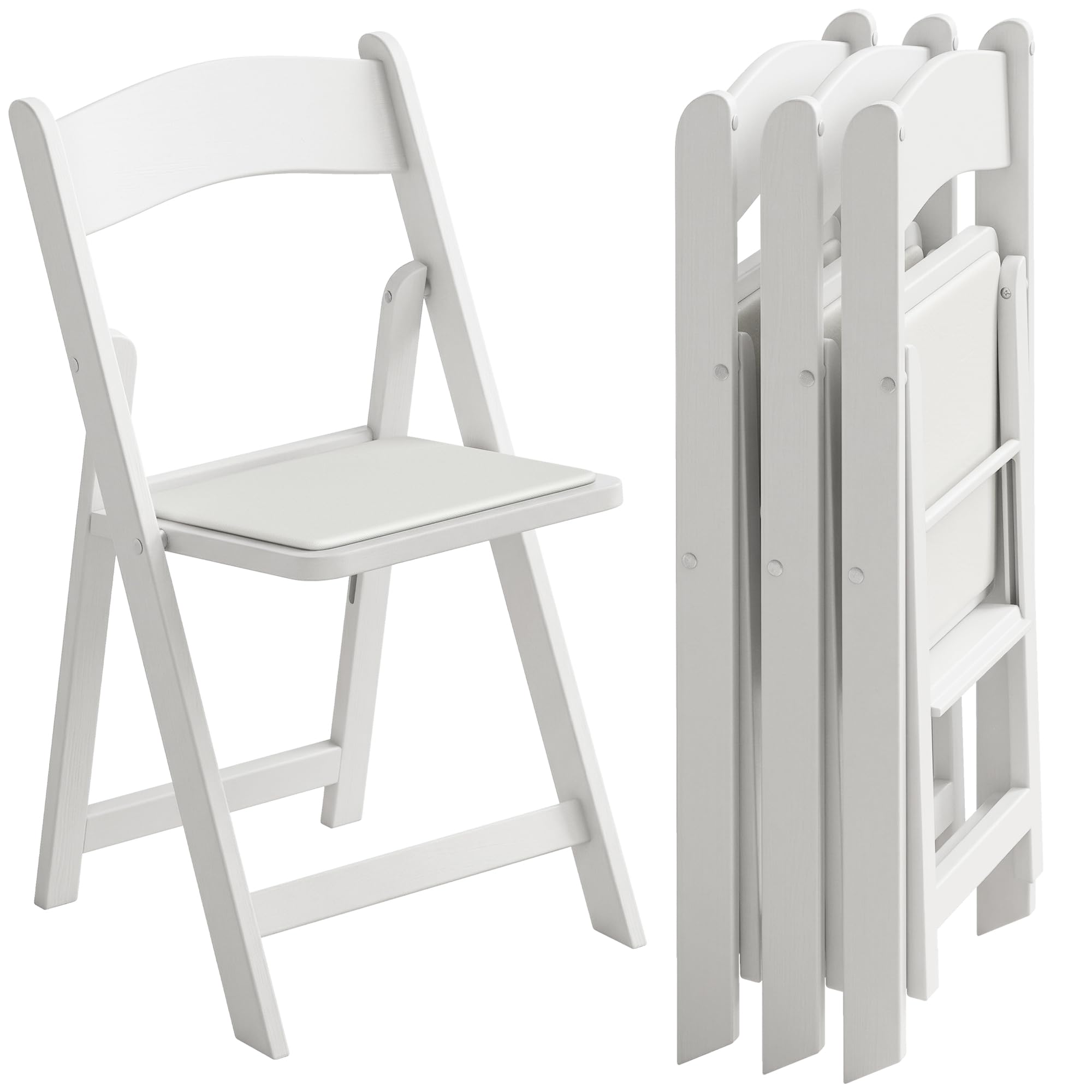 HOMCOM Lot de 4 Chaises Pliantes en Résine Portables 45x44x78 cm Blanc