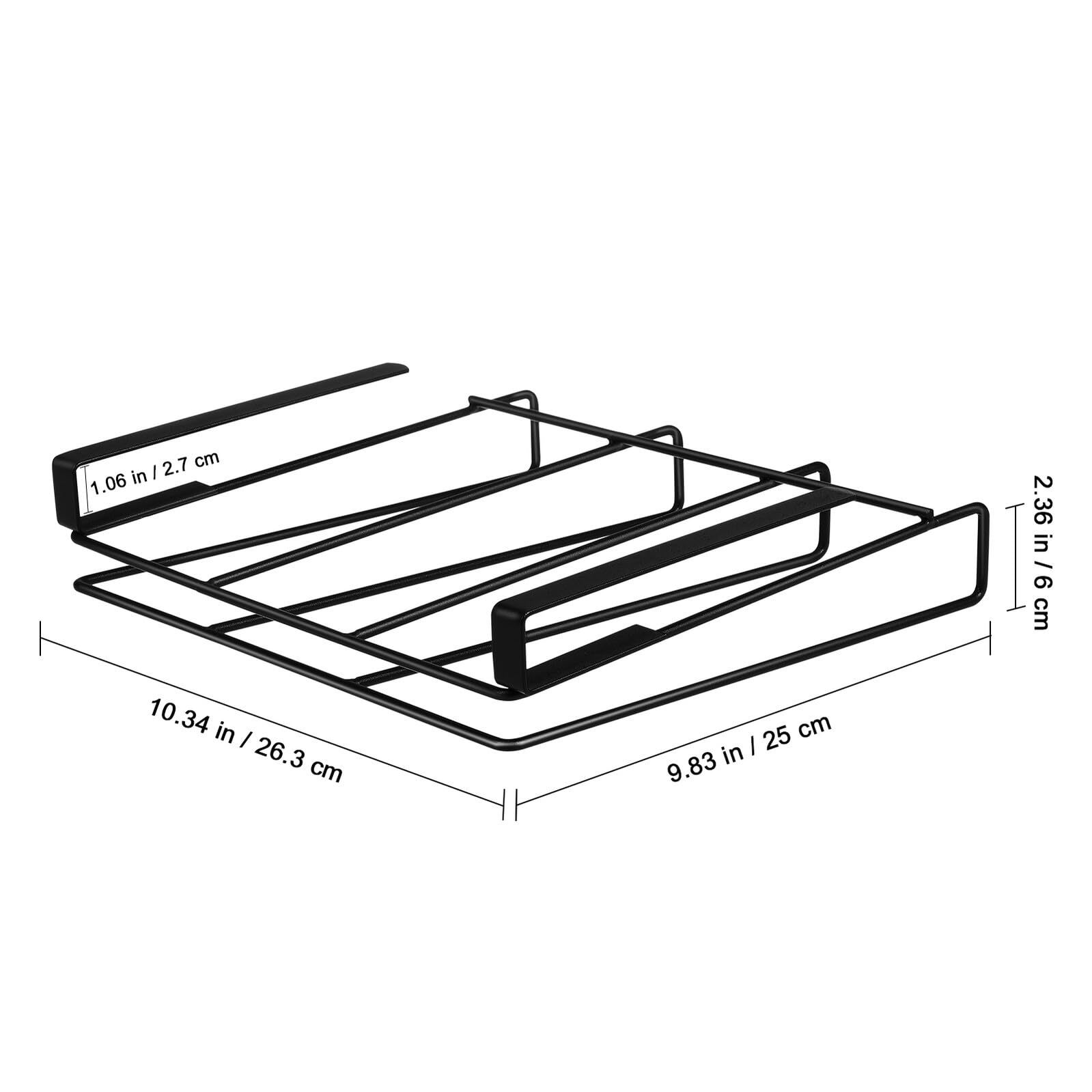 BESTYASH Organizzatore da Cucina Sottomensola in Acciaio Inox Nero Ganci Multipli e Installazione Rapida, Scaffale Salvaspazio per Cucine e Uffici