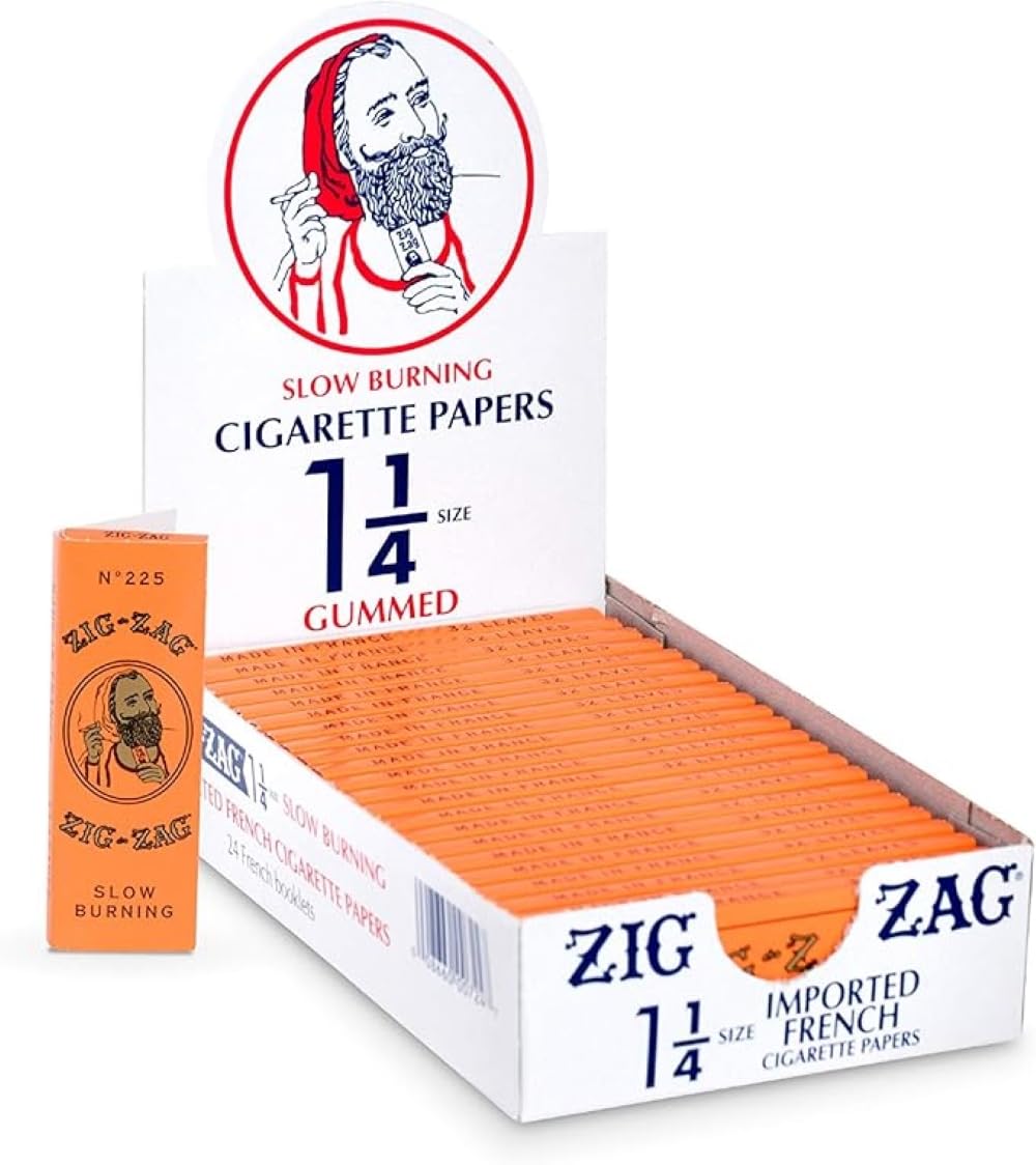 Zig-Zag Rolling Papers - 1 1/4 French Orange Rolling Papers - Natural Gum Arabic - 78 MM - 24 Booklets with 32 Papers per Booklet