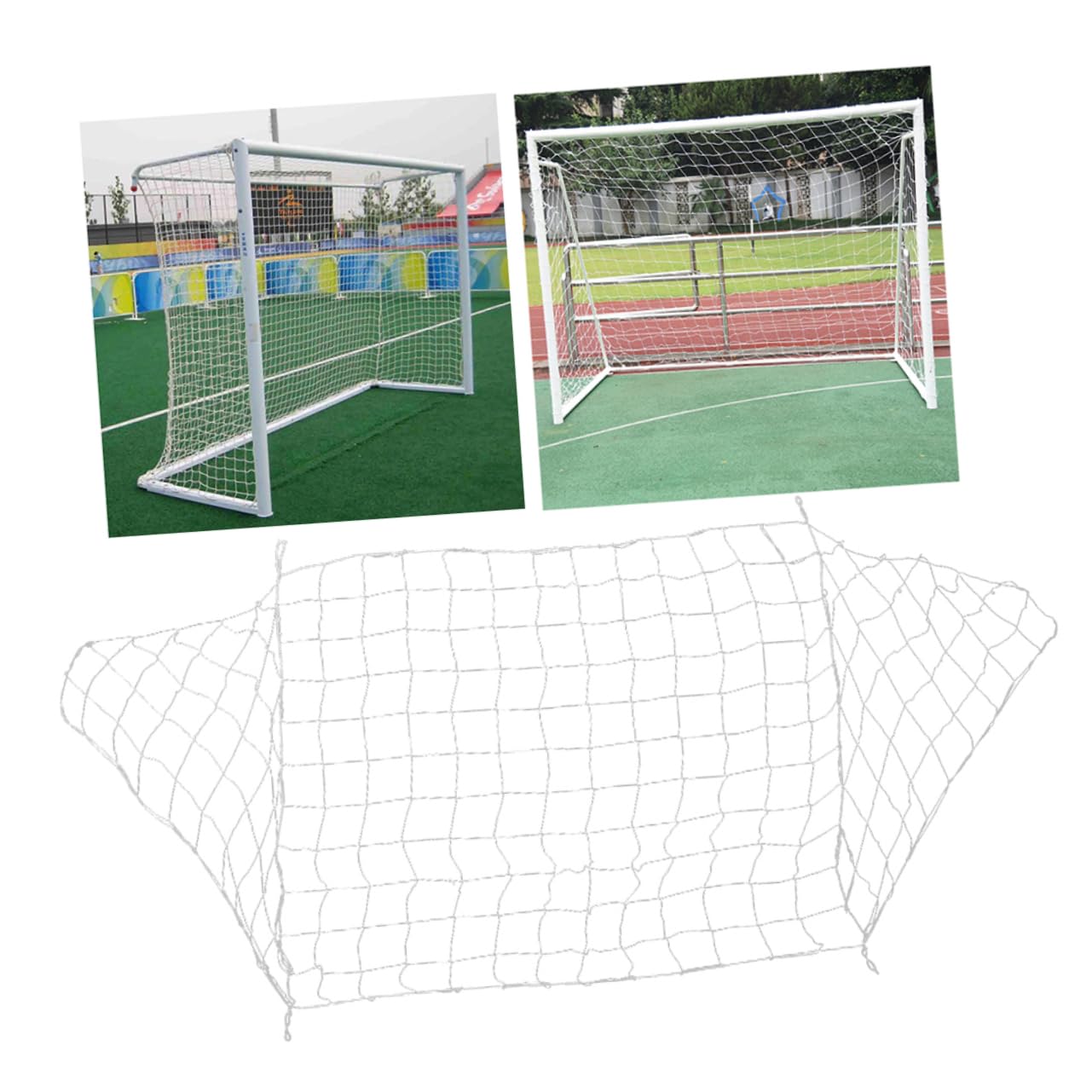 Rete per Porta Calcetto Pe Bianca 2 Pezzi per Allenamento | Uso Sportivo per Partita e Scuola, Affidabile e Robusta per Giovani Atleti, Adatta a Pallone e Football