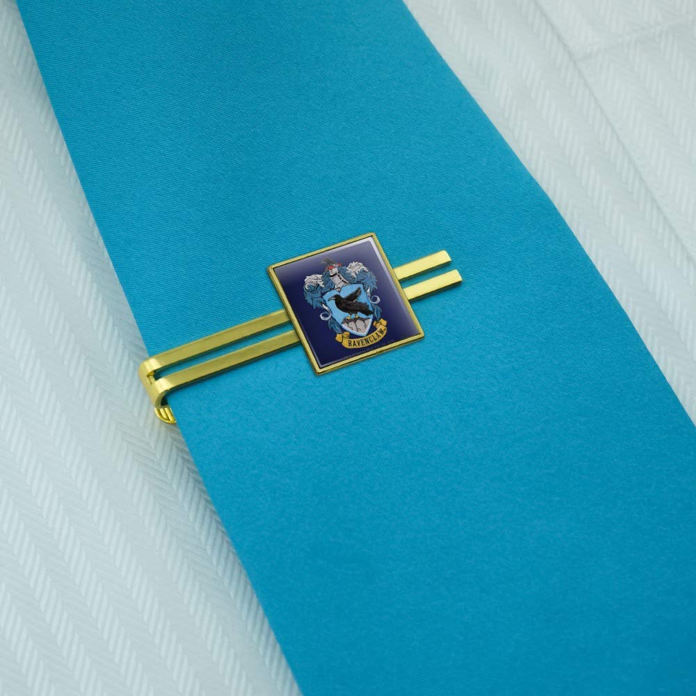 GRAPHICS & MORE Harry Potter Ravenclaw Painted Crest Square Tie Bar Clip Clasp Tack Gold Color