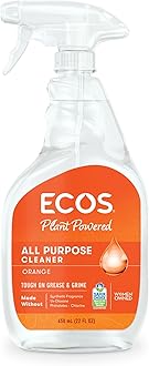 ECOS All Purpose Cleaner – Plant-Powered Multi Purpose Bathroom & Kitchen Spray, Surface Cleaner for Grease, Grime & Dirt, Vegan, No Nasties Multi-Surface Formula, Orange 650ml