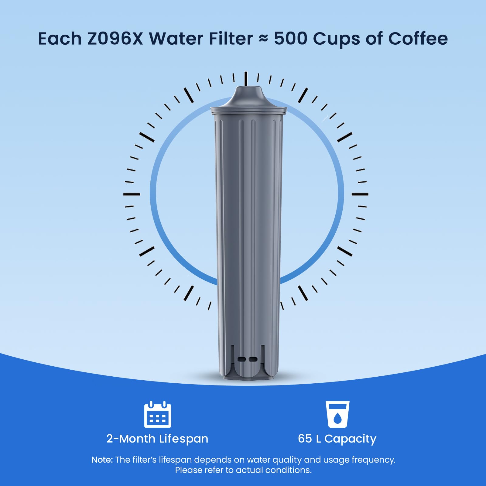 GLACIER FRESH Filtr do wody kompatybilny z automatem do kawy Jura® E8, E6, 6 sztuk