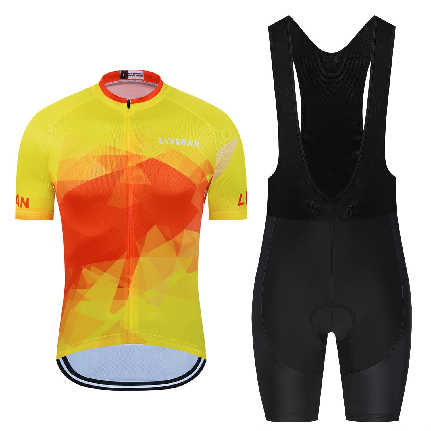Men's Cycling Jersey Sets Road Bike Jersey Bibs + Shorts with 20D Gel Pad MTB Riding Clothing Kit