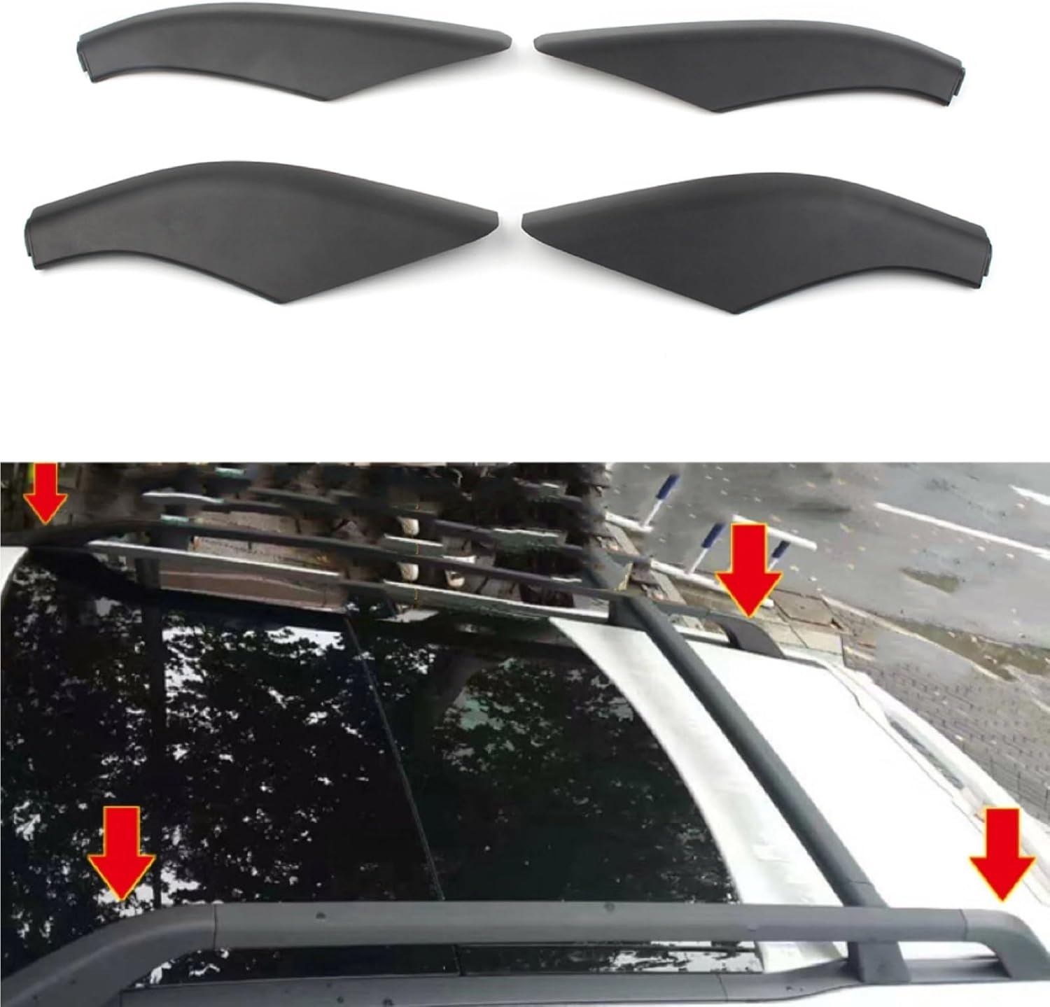 Roof Rack Shell End Compatible with Land for Rover for Freelander 2 2006 2007 2008 2009 2010 2011 2012 2013 2014 Roof Rack Cover Rail End Shell Cap