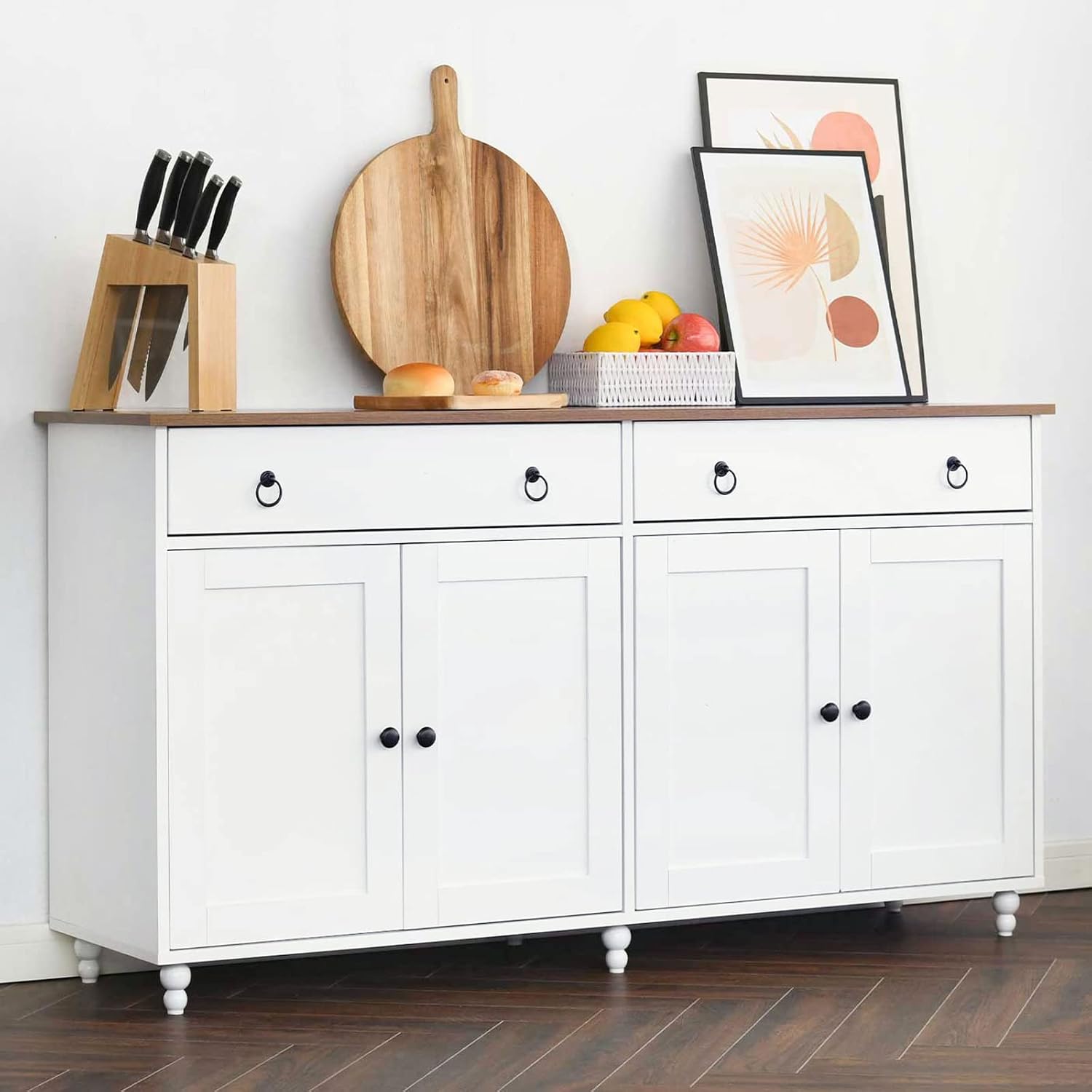 Buffet Sideboard Storage with 2 Drawers & 4 Doors