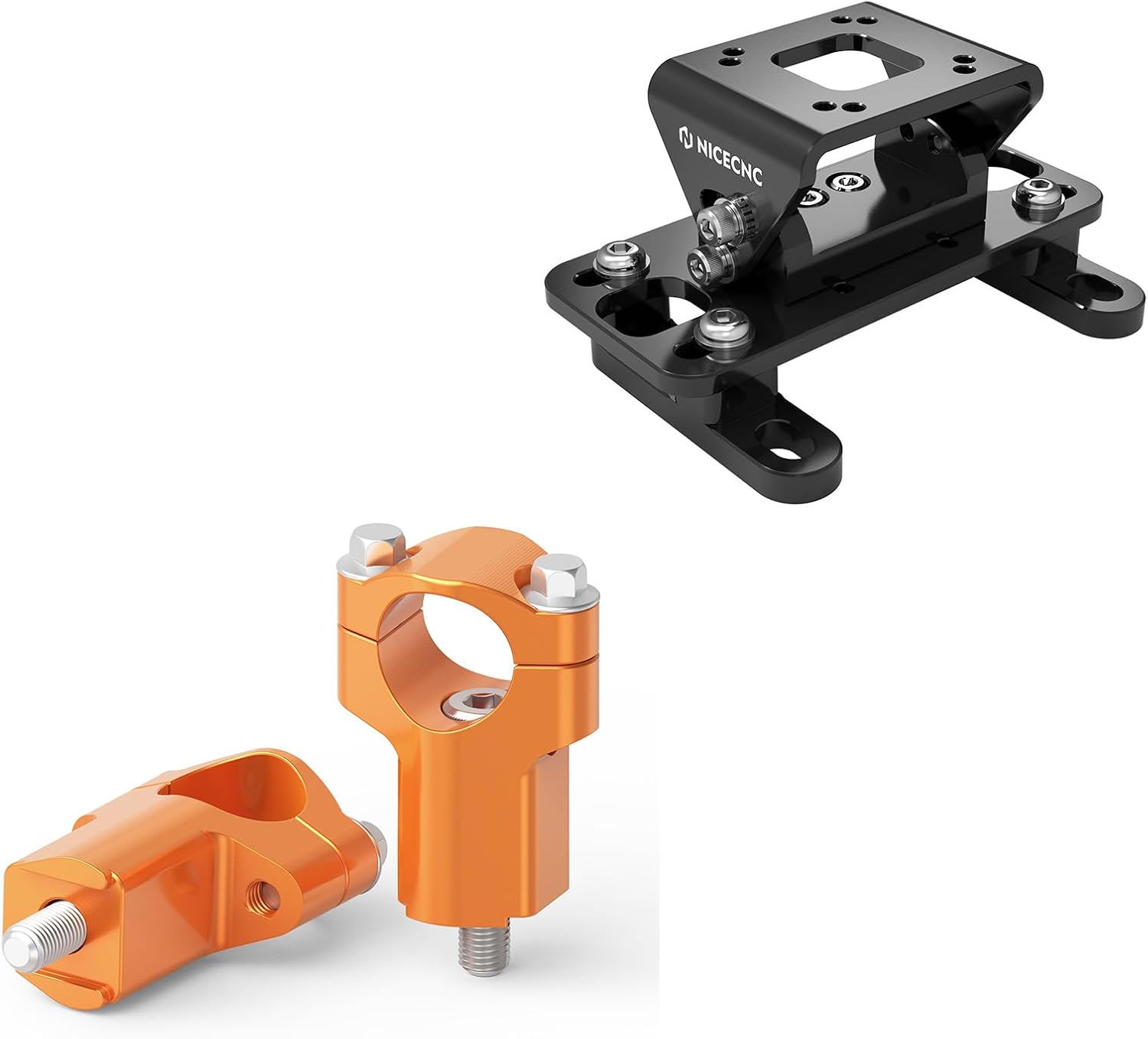 NICECNC GPS Mount Adjustable Pitch Angle + Motorcycle Handlebar Mounts Clamp Riser Aluminum See Fitment