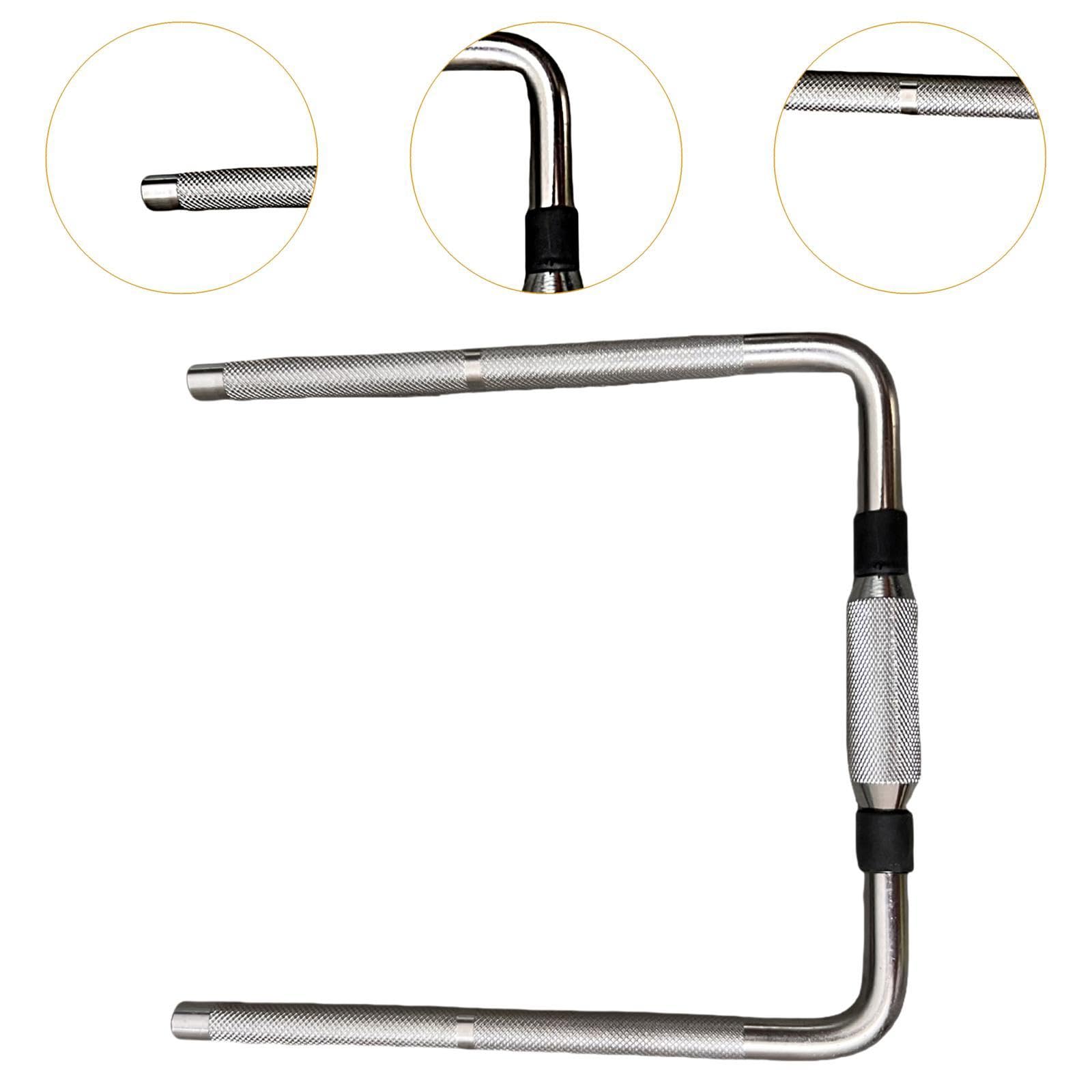 Percussion L Shaped Rod Bras Attache Instrument Batterie Montage Métal Réglable Stabilité Adapté pour Musiciens Professionnels Débutants Scène Répétit, Double L