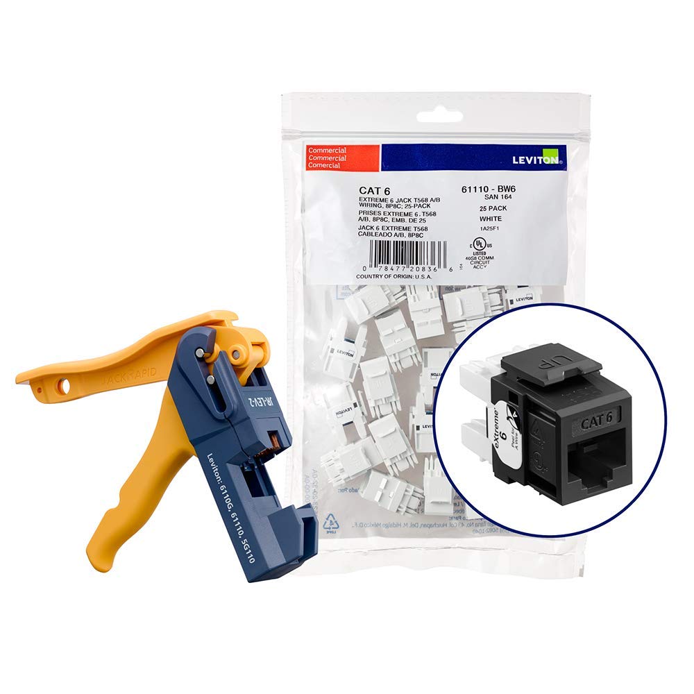 Amazon.com: Leviton Extreme 6+ QuickPort Connector, CAT 6, 150