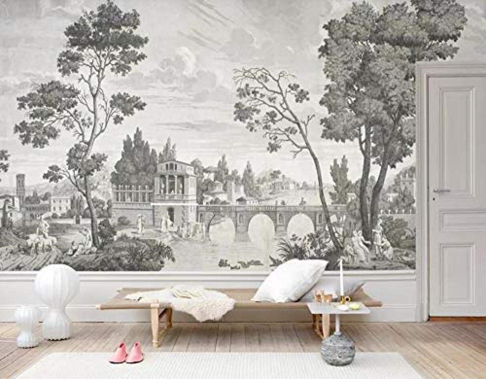 Vintage Grey Tree Idyllic Bridge for Walls Murals Wallpaper Custom 3D Wallpaper Paste Living Room The Wall for Bedroom Mural border-150cm×105cm