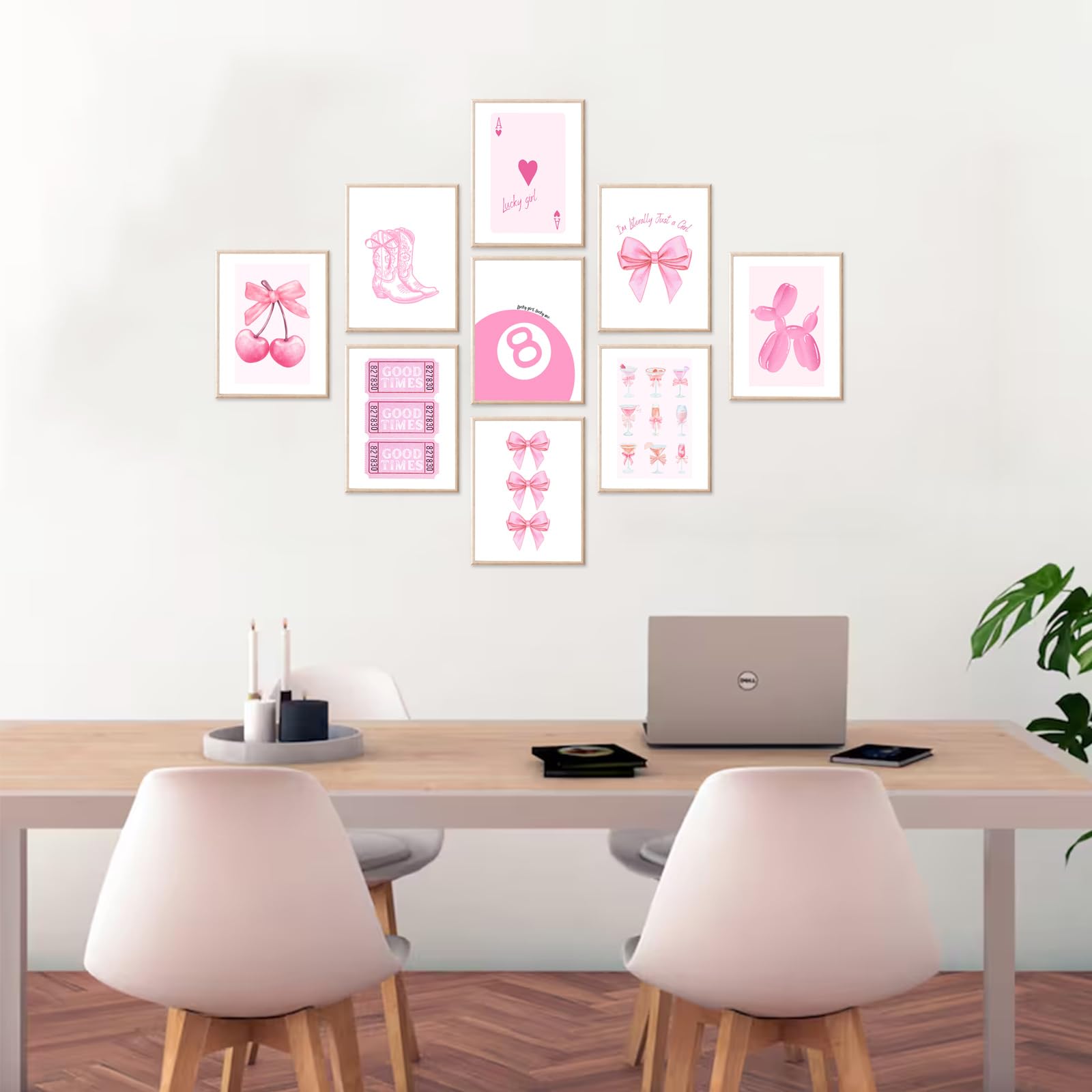 Uniro Coquette Room Decor Aesthetic, Pink Bows Wall Art Posters for Girls Dorm Bedroom Decor, Cute Coquette Posters, Coquette Wall Decor, Trendy Preppy Room Decor Aesthetic, Girly Wall Art Prints 8