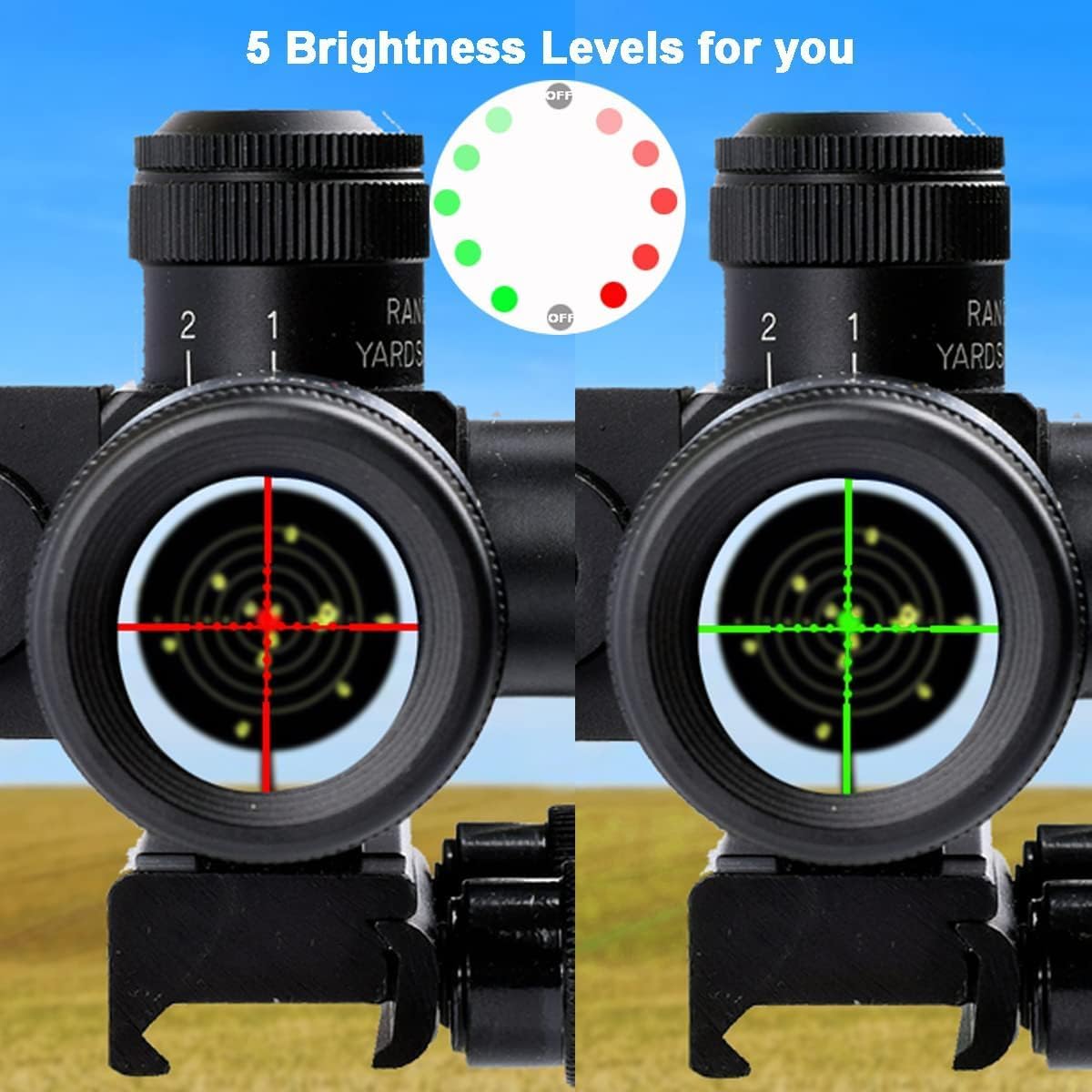Green Laser 2.5-10x40 Riflescope with Mil-Dot Reticle & Illuminated Reticle for Hunting