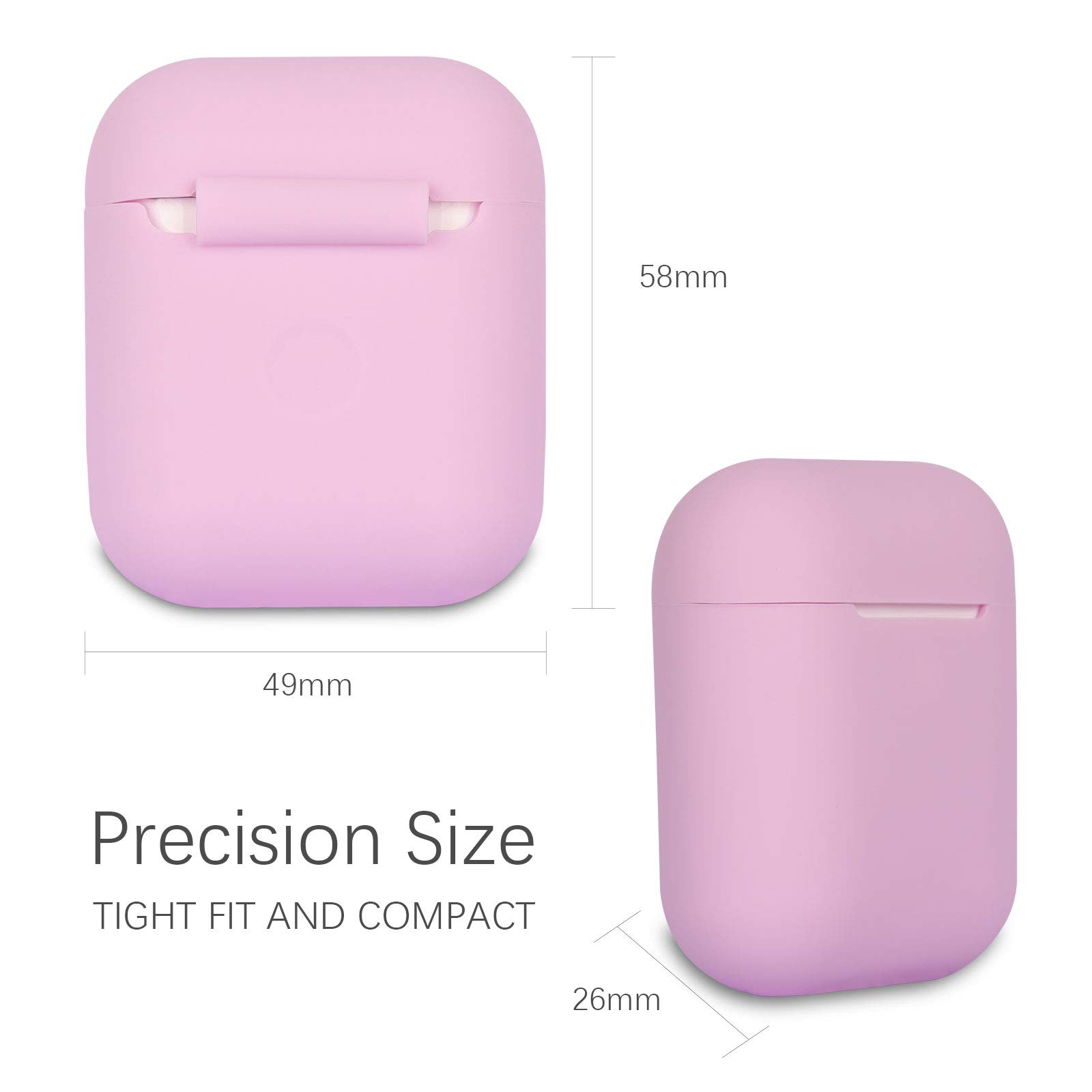 Coque Housse Étui Protecteur Compatible avec AirPods 2, Silicone Case Cover pour AirPods 2, Témoin LED Visible, Supporte la Charge sans Fil, Lavender Pink - 4