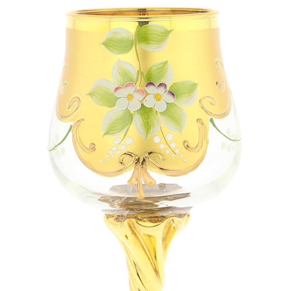 Amazon | GlassOfVenice 2個セット ムラーノガラス ワイングラス 24K