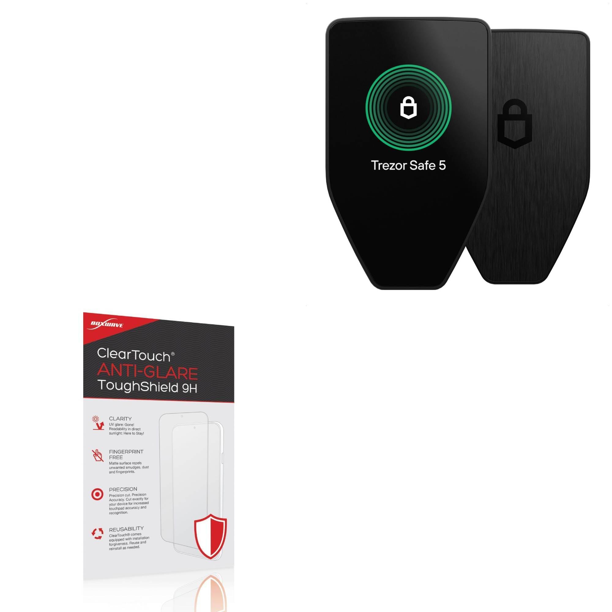 BoxWave Screen Protector Compatible with Trezor Safe 5 - ClearTouch Anti-Glare ToughShield 9H (2-Pack), Anti-Glare 9H Tough Flexible Film Screen Protector