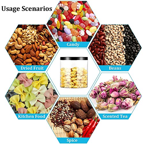 Barattoli Cucina Plastica Trasparente, 10 Pezzi