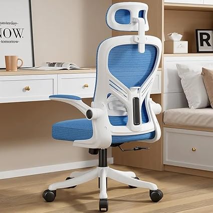 Divyam Variable Home Desk Chair, Comfy Breathable Mesh Task Chair, High Back Computer Chair Armrests, Adjustable Height Home Gaming Chair (Blue)