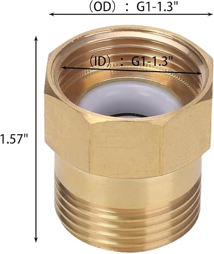 Miniatura 4 de Tranq Válvula de retención de latón unidireccional sin retorno para jardín, 2 mangueras de agua G1 "hembra a G1" macho para prevención de reflujo de