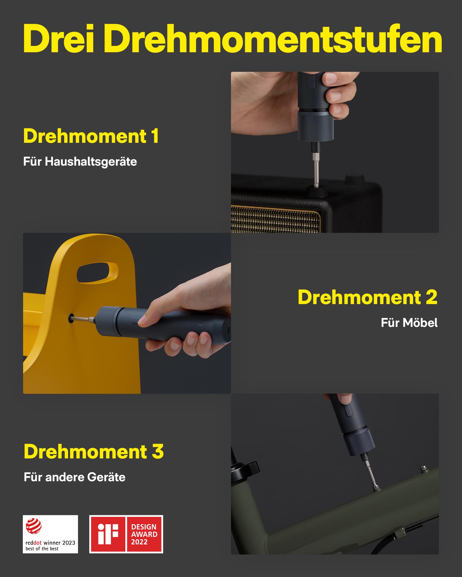 HOTO Elektrischer Schraubendreher Set mit 25 Magnetische Bits, LED-Licht