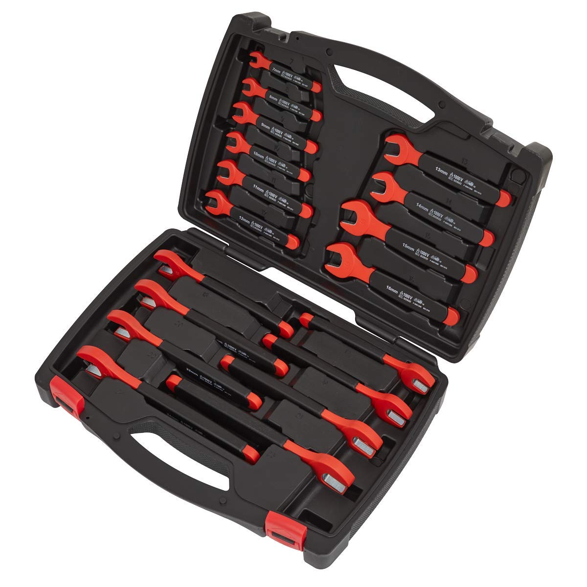 Sealey Chrome Ak63172 18Pc Insulated Open-End Spanner Set - Vde Approved