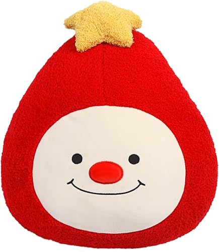 ARELUX Bonita almohada de felpa de fantasma, suave almohada de elfo rojo de peluche, muñeca kawaii, divertida decoración de habitación, regalos para