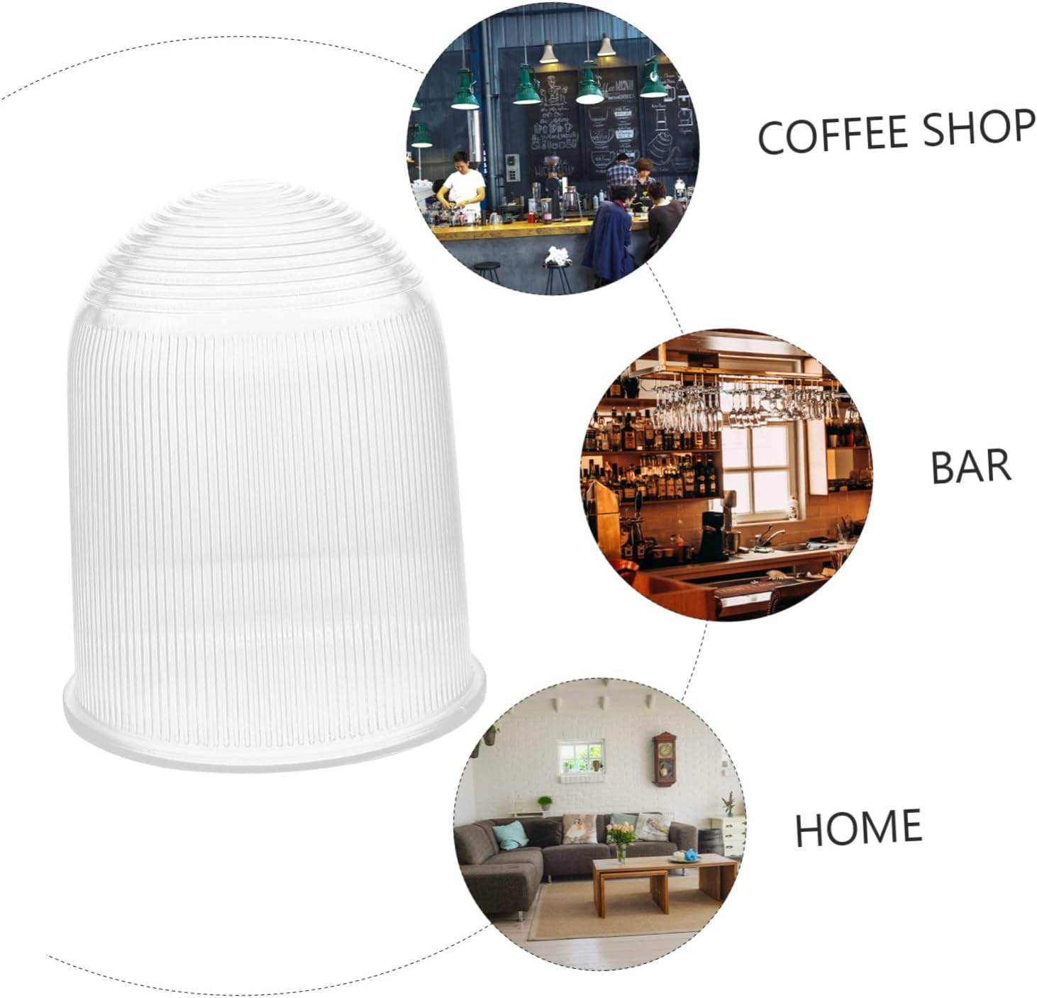 1Pc Globe Shaped Glass Lampshade Durable Transparent Glass Light Fixture Cover for Ceiling Pendant Desk Floor Chandelier for Bedroom and Living