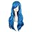 MapofBeauty 28 Inch/70 cm Women Side Bangs Long Curly Hair Cosplay Synthetic Wig (Mixed Vivid Blue)