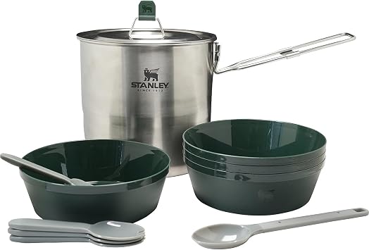Stanley Cookware Set, Assorted Silver, Cooker Set, For Outdoors, Camping, Cookware, For 1 - 4 People, Solo, Family, Dishwasher Safe